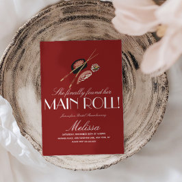 Sushi Rolls Chopsticks Japan Saki Bridal Shower 招待状