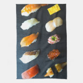 Sushi Sampler on Slate Plate キッチンタオル (縦)