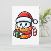 Sushi Santa – ギフト転が付きフェスティバル シーズンカード (スタンド正面)