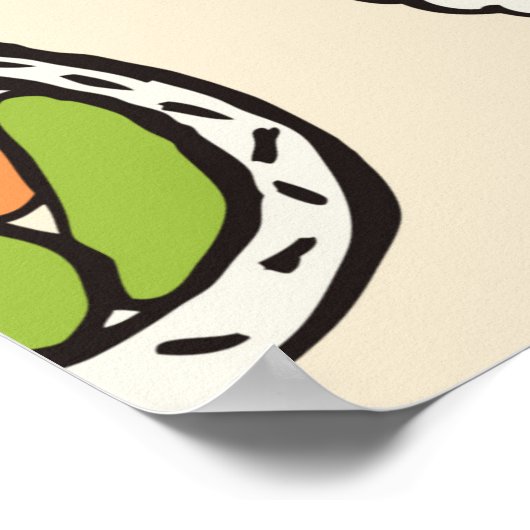 sushi seamless pattern ポスター (角)