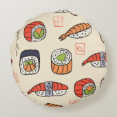 sushi seamless pattern ラウンドクッション (裏面)