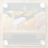 Sushi set - high-quality ingredients arranged on a ガラスコースター (裏面)