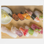 Sushi Symphony – Cozy Fleece Blanket フリースブランケット (正面(横))