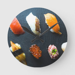 Sushi Symphony – Slate Grip Wall Clock ラウンド壁時計