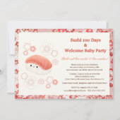 Sushi-Themed 100 Days Baby Celebration Invitation 招待状 (正面)