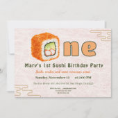 Sushi-Themed 1st Birthday Invitation 招待状 (正面)