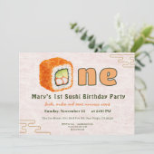 Sushi-Themed 1st Birthday Invitation 招待状 (スタンド正面)