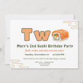  Sushi-Themed 2nd Birthday Invitation 招待状 (正面)