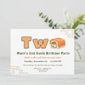  Sushi-Themed 2nd Birthday Invitation 招待状 (スタンド正面)