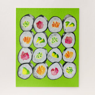Sushi Time watercolor wasabi ジグソーパズル