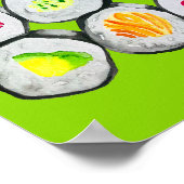 Sushi Time watercolor wasabi ポスター (角)
