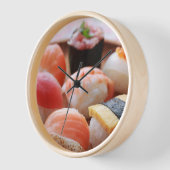 Sushi Time - Wooden Plate Nigiri Wall Clock 壁時計 (傾斜)