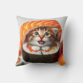 Sushi with a cat adorable colorful クッション (裏面)