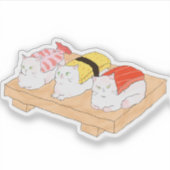Sushimeow: お皿の上のニャンっとパーフェクト シール (正面)