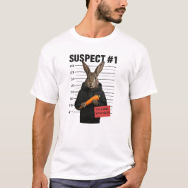 Suspect #1 – Funny Bunny Mugshot with Carrot Tシャツ