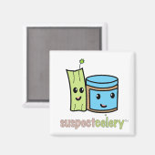 SuspectCelery™かわいいBFFsセロリ+ピーナッツバター マグネット (正面/裏面)