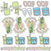 SuspectCelery™ピーナッツバターの絵文字+ Celery シール (正面)
