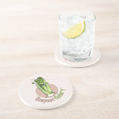 SuspectCelery™公式ガールゲーマーロゴサンドストーン コースター (側面)