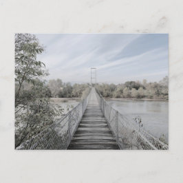 Suspended bridge over the river シーズンポストカード