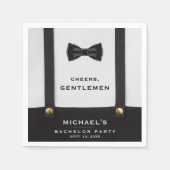 Suspenders Bowtie Cheers Gentlemen Bachelor Party スタンダードカクテルナプキン (正面)