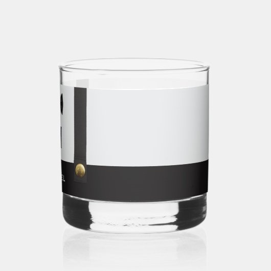 Suspenders & Bowtie Name Monogram Boy  ウイスキーグラス (裏面)