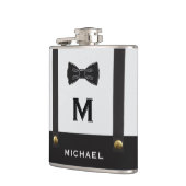 Suspenders & Bowtie Name Monogram Boy フラスク (左)