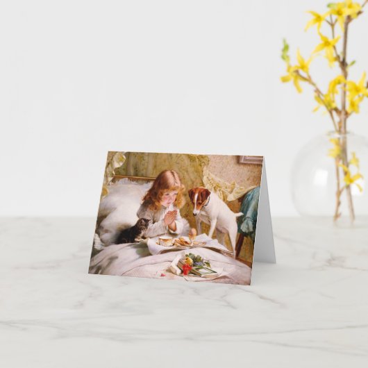 Suspense by Charles Burton Barber カード (黄色い花)