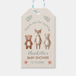 Süße Aquarelldesgin- Waldtiere- beiger ギフトタグ