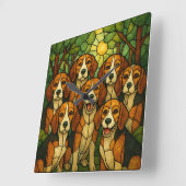 Süsse Beagle Uhr スクエア壁時計 (傾斜)