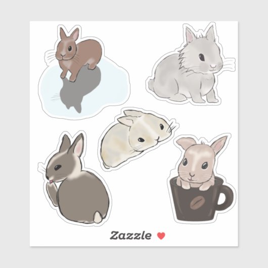 Süße Hasen Sammlung 4 シール (シート)