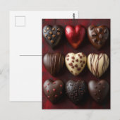 süße Herzen aus Schokolade Valentinstag ポストカード (正面/裏面)