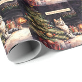 Süße Katze unterm Weihnachtsbaum ラッピングペーパー (ロールコーナー)