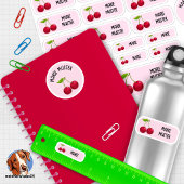 Süße Kirsche Namensaufkleber rosa – 24er Set シール