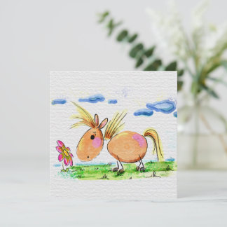 Süsse Pferdekarte, Pferde Aquarell Illustration シーズンカード