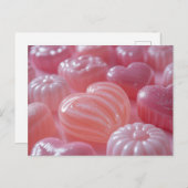 Süße pinke Bonbons Valentinstag ポストカード (正面/裏面)