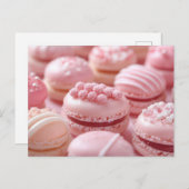 Süße pinke Macarones Valentinstag ポストカード (正面/裏面)