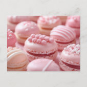 Süße pinke Macarones Valentinstag ポストカード (正面)