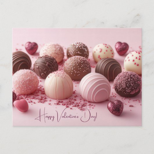 Süße Pralinen aus Schokoladen Valentinstag ポストカード (正面)