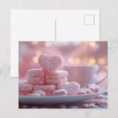 süße rosa Herz Kekse Valentinstag ポストカード (正面/裏面)