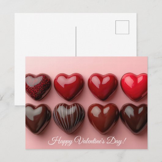 Süße Schokoladen Pralinen Valentinstag ポストカード (正面/裏面)