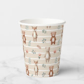 Süße Waldtiere- Aquarell- Muster- beige 紙コップ (裏面)