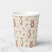 Süße Waldtiere- Aquarell- Muster- beige 紙コップ (左)