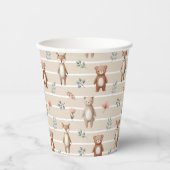 Süße Waldtiere- Aquarell- Muster- beige 紙コップ (正面)