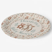 Süße Waldtiere- Reh und Bär- Aquarell ペーパープレート (アングル)