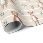 Süße Waldtiere- Reh und Bär- Aquarell ラッピングペーパー (ロールコーナー)