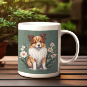 Süßer Collie umringt von Blumen -  マグカップ