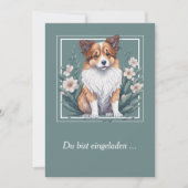 Süßer Collie umringt von Blumen - 招待状 (正面)
