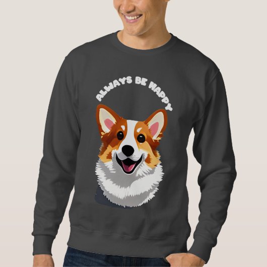 Süßer Corgi zum glücklich sein スウェットシャツ (正面)