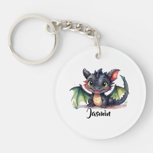 Süßer Dabydrache lächelt キーホルダー (正面)