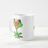 süßer Frosch mit Krone und Kussmund コーヒーマグカップ (正面左)